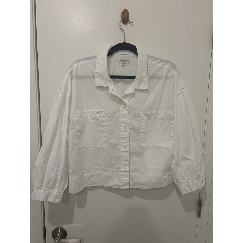 Habitual White Button-Down Shirt M